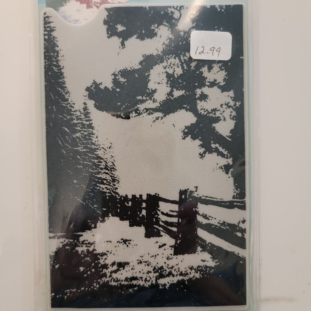 Penny Black HIDDEN LANE Slapstick/Cling Rubber Stamp Snow Trees Fence 40-416 NEW